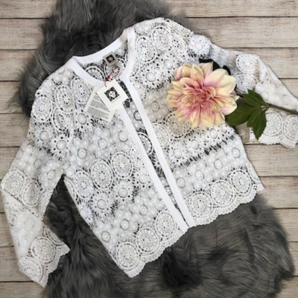 Anne Klein Sweaters - ANNE KLEIN Women's Lace Cardigan Size MEDIUM-NWT
